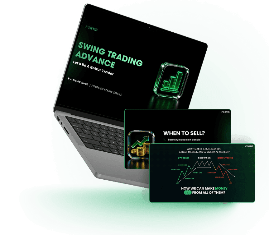 Strategi Cuan dari Saham di Kondisi Market Apapun <br />
<span class="text-lg text-fill-white">Advanced Swing Trading</span>